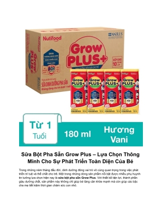 Sữa bột pha sẵn Grow Plus