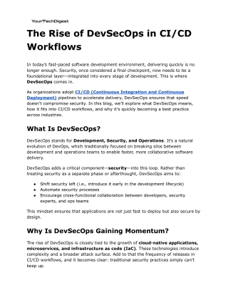 The Rise of DevSecOps in CI_CD Workflows