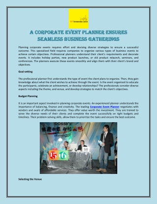 A Corporate Event Planner Ensures Seamless Business Gatherings