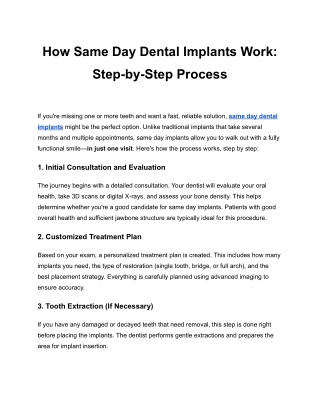 How Same Day Dental Implants Work_ Step-by-Step Process