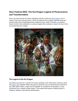 Gion Festival 2025_ The Koi Dragon Legend of Perseverance and Transformation