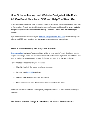 How Schema Markup and Website Design in Little Rock, AR Can Boost Your Local SEO and Help You Stand Out