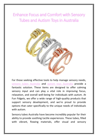 Enhance Focus and Comfort with Sensory Tubes and Autism Toys in Australia