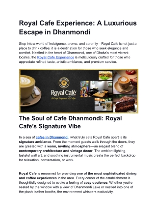Royal Cafe Experience pdf