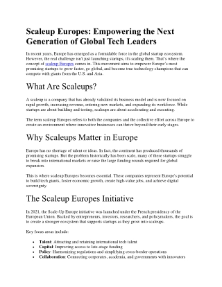 Scaleup Europes