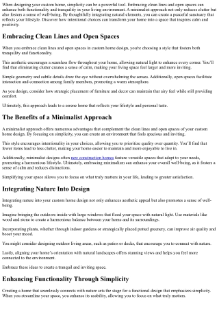 The Power of Design Simplicity in Custom Homes