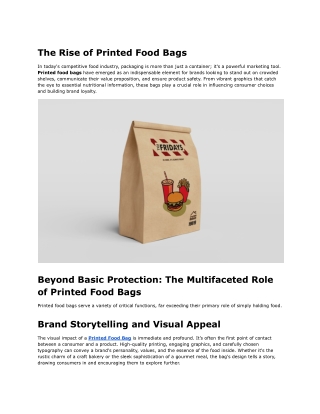 Printed Food Bags