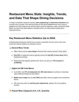 Restaurant Menu Stats- Insights, Trends, and Data That Shape Dining Decisions