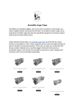 Armadillo Cage Traps