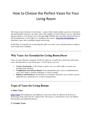 Buy Decorative Vases for Living Room Online – Elegant Designs