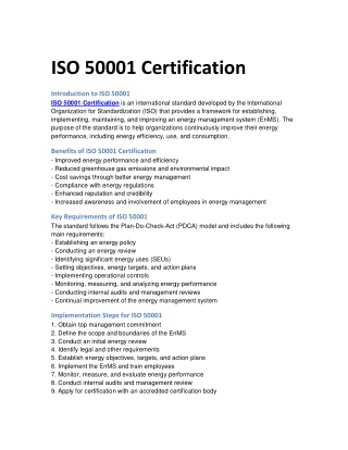 ISO 50001 Certification