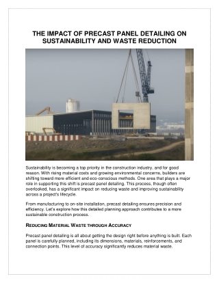 The Impact of Precast Panel Detailing on Sustainability and Waste Reduction