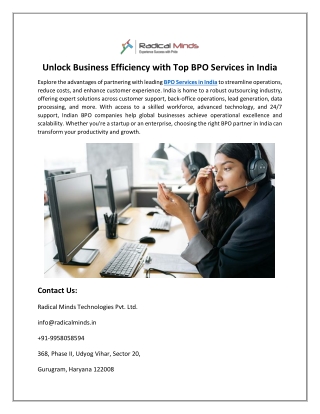 Streamline Your Business with Leading BPO Services in India