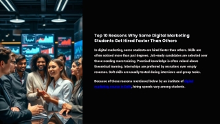 Top 10 Reasons Why Some Digital Marketing Students Get Hired Faster Than Others