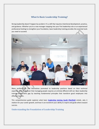 What Is Basic Leadership Training