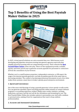 Top 5 Benefits of Using the Best Paystub Maker Online in 2025