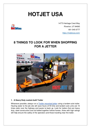 Trailer Mounted Jetter Equipment & Training Overview |HotJet USA