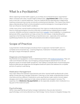 E - What Is a Psychiatrist