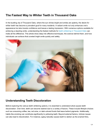 The Fastest Way to Whiter Teeth in Thousand Oaks
