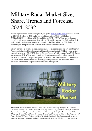 Military Radar Market Size