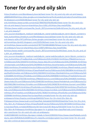 Toner for dry and oily skin