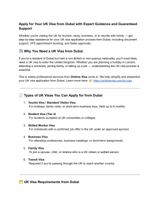 Apply for Your UK Visa from Dubai with Expert Guidance and Guaranteed Support