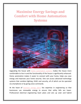 Maximise Energy Savings and Comfort with Home Automation Systems