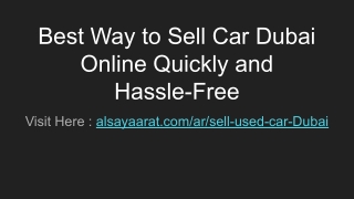 Best Way to Sell Car Dubai Online Quickly and Hassle-Free