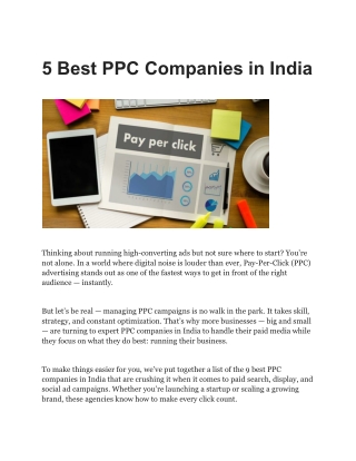 5 Best PPC Companies in India
