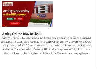 Amity Online BBA Review