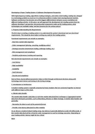 A Software Development Perspective