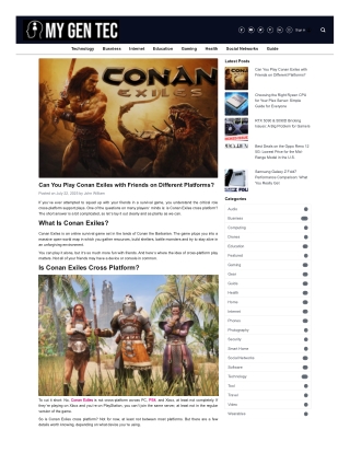 Can You Play Conan Exiles with Friends on Different Platforms