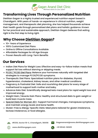 Dietitian Gagan - Best Dietitian in Chandigarh