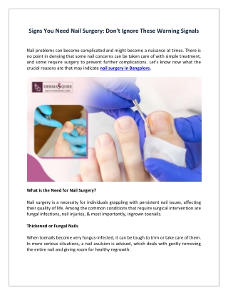 Signs You Need Nail Surgery Don't Ignore These Warning Signals