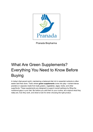 What Are Green Supplements_ Everything You Need to Know Before Buying PB