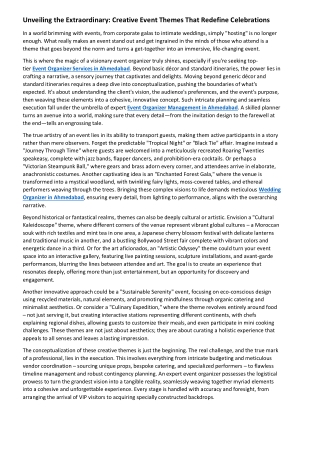 Unveiling the Extraordinary Creative Event Themes That Redefine Celebrations