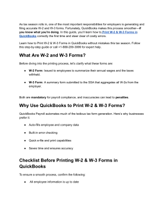 QuickBooks W-2 & W-3 Forms: Step-by-Step Printing Tutorial