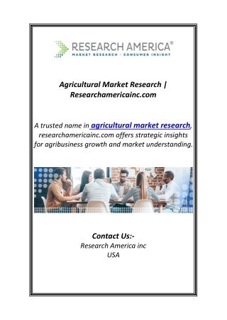 Agricultural Market Research | Researchamericainc.com