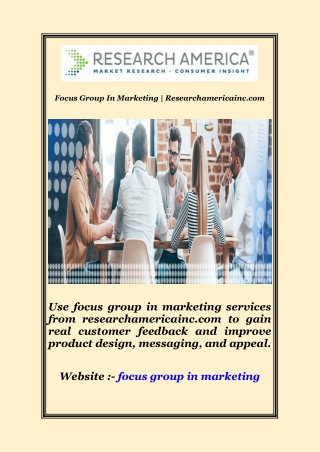 Focus Group In Marketing | Researchamericainc.com