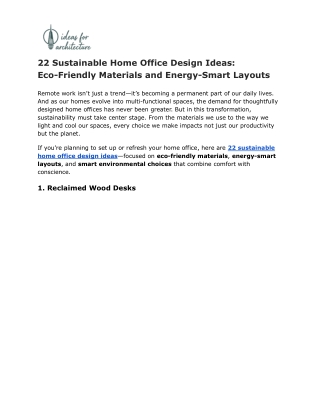 22 Sustainable Home Office Design Ideas_ Eco-Friendly Materials and Energy-Smart Layouts
