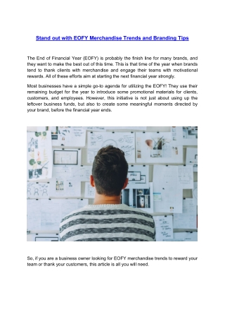 Stand out with EOFY Merchandise Trends and Branding Tips
