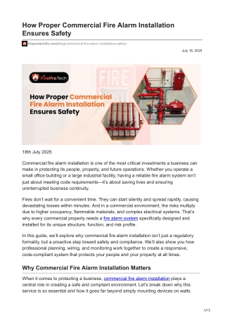 How Proper Commercial Fire Alarm Installation Ensures Safety
