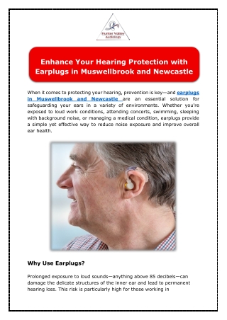 Enhance Your Hearing Protection with Quality Earplugs in Muswellbrook and Newcas
