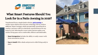 What Smart Features Should You Look for in a Patio Awning in 2025?