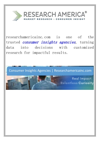 Consumer Insights Agencies | Researchamericainc.com