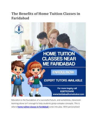 Home tuition Classes near me Faridabad | Home tuition in Faridabad