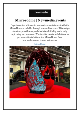 Mirrordome | Newmedia.events