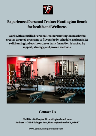 Experienced Personal Trainer Huntington Beach for health and Wellness