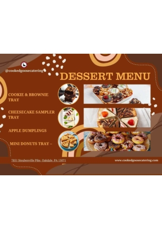 Homemade Dessert Catering Menu | Cooked Goose Catering Pittsburgh