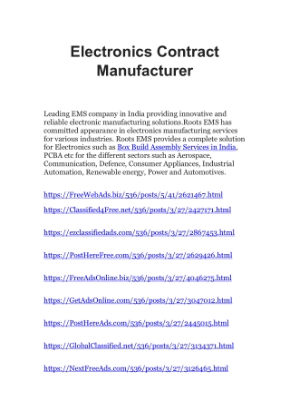 Electronics Contract Manufacturer